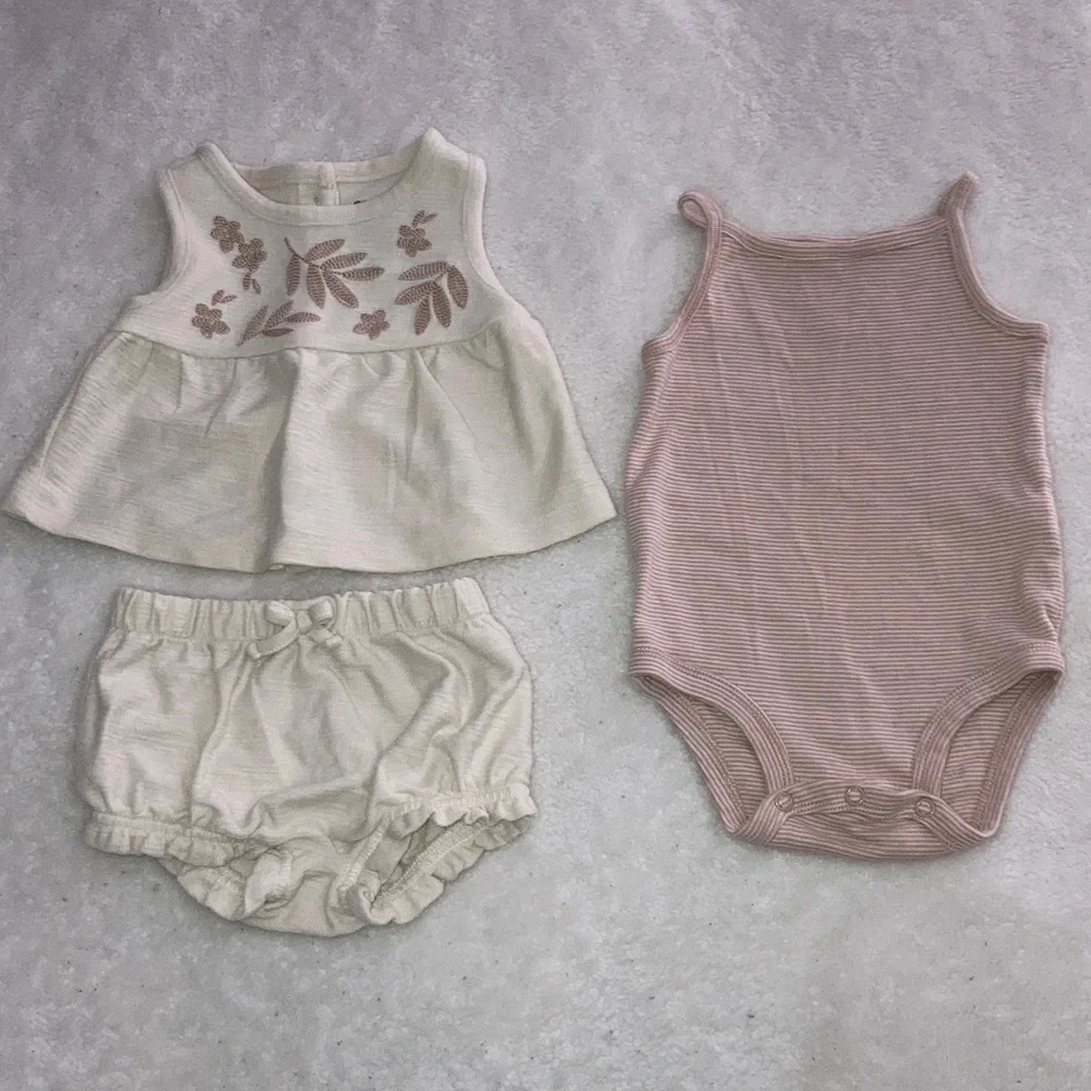 #113. Carter’s Just One You - Charming Cream and Tan Diaper Cover Set